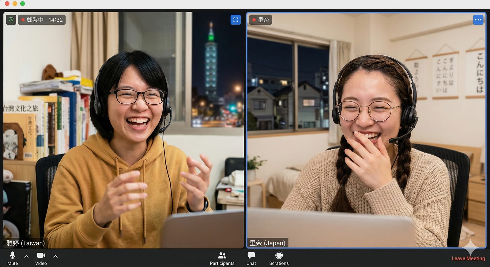 オンライン中国語レッスン・会話練習のイメージ